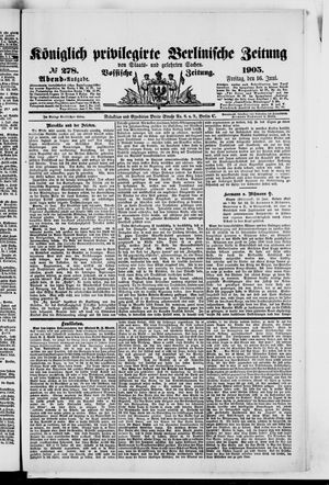 Königlich privilegirte Berlinische Zeitung von Staats- und gelehrten Sachen vom 16.06.1905