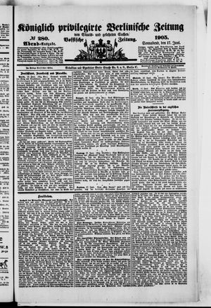 Königlich privilegirte Berlinische Zeitung von Staats- und gelehrten Sachen vom 17.06.1905