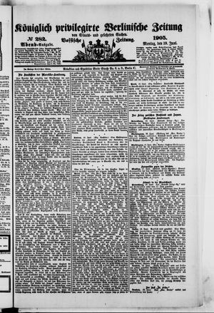 Königlich privilegirte Berlinische Zeitung von Staats- und gelehrten Sachen vom 19.06.1905
