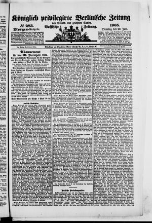 Königlich privilegirte Berlinische Zeitung von Staats- und gelehrten Sachen vom 20.06.1905