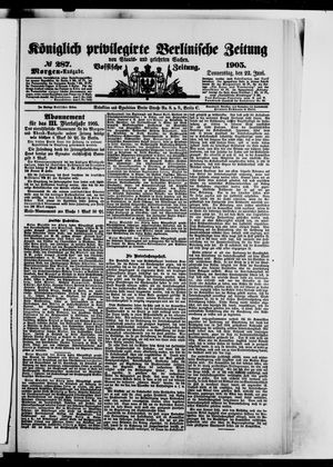 Königlich privilegirte Berlinische Zeitung von Staats- und gelehrten Sachen vom 22.06.1905