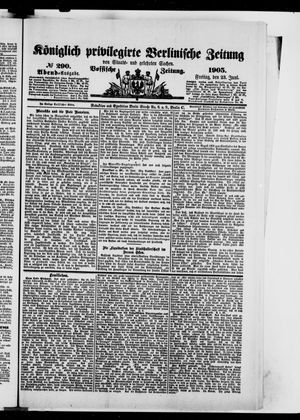 Königlich privilegirte Berlinische Zeitung von Staats- und gelehrten Sachen vom 23.06.1905