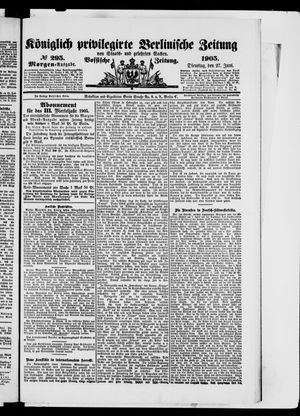 Königlich privilegirte Berlinische Zeitung von Staats- und gelehrten Sachen vom 27.06.1905