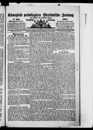 Königlich privilegirte Berlinische Zeitung von Staats- und gelehrten Sachen vom 29.06.1905