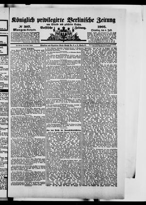 Königlich privilegirte Berlinische Zeitung von Staats- und gelehrten Sachen vom 04.07.1905