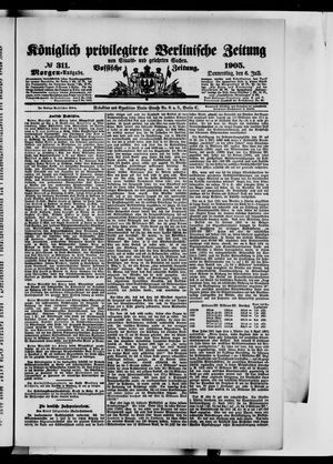 Königlich privilegirte Berlinische Zeitung von Staats- und gelehrten Sachen vom 06.07.1905