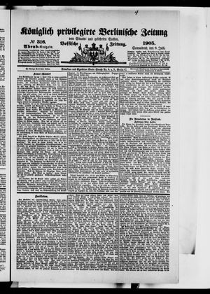 Königlich privilegirte Berlinische Zeitung von Staats- und gelehrten Sachen vom 08.07.1905