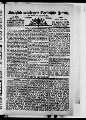 Königlich privilegirte Berlinische Zeitung von Staats- und gelehrten Sachen vom 10.07.1905