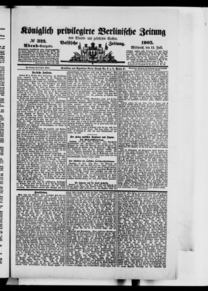 Königlich privilegirte Berlinische Zeitung von Staats- und gelehrten Sachen on Jul 12, 1905