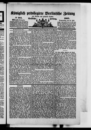 Königlich privilegirte Berlinische Zeitung von Staats- und gelehrten Sachen vom 13.07.1905