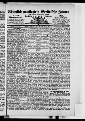 Königlich privilegirte Berlinische Zeitung von Staats- und gelehrten Sachen vom 14.07.1905