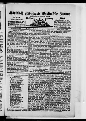 Königlich privilegirte Berlinische Zeitung von Staats- und gelehrten Sachen vom 15.07.1905