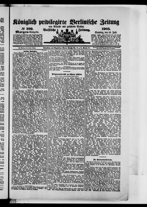 Königlich privilegirte Berlinische Zeitung von Staats- und gelehrten Sachen vom 16.07.1905