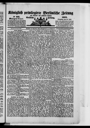 Königlich privilegirte Berlinische Zeitung von Staats- und gelehrten Sachen vom 18.07.1905