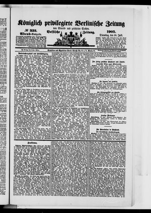 Königlich privilegirte Berlinische Zeitung von Staats- und gelehrten Sachen vom 18.07.1905