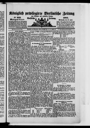 Königlich privilegirte Berlinische Zeitung von Staats- und gelehrten Sachen vom 19.07.1905