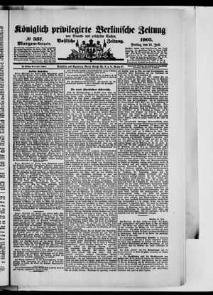 Königlich privilegirte Berlinische Zeitung von Staats- und gelehrten Sachen vom 21.07.1905