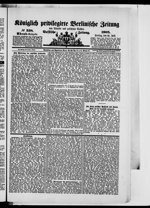 Königlich privilegirte Berlinische Zeitung von Staats- und gelehrten Sachen vom 21.07.1905