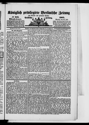 Königlich privilegirte Berlinische Zeitung von Staats- und gelehrten Sachen vom 24.07.1905