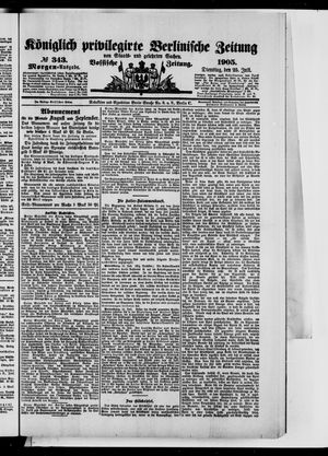 Königlich privilegirte Berlinische Zeitung von Staats- und gelehrten Sachen vom 25.07.1905