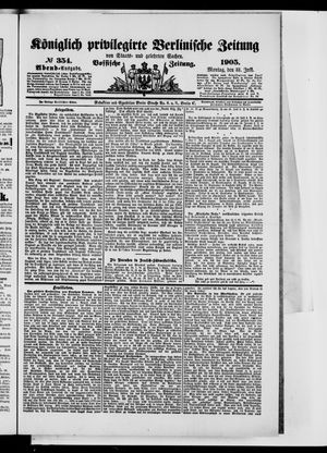 Königlich privilegirte Berlinische Zeitung von Staats- und gelehrten Sachen vom 31.07.1905