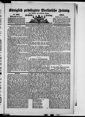 Königlich privilegirte Berlinische Zeitung von Staats- und gelehrten Sachen vom 04.08.1905
