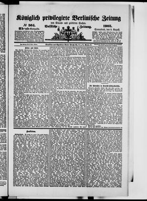 Königlich privilegirte Berlinische Zeitung von Staats- und gelehrten Sachen vom 05.08.1905