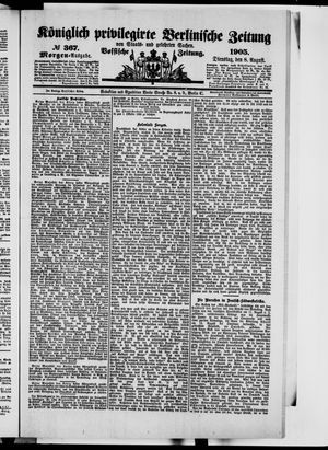 Königlich privilegirte Berlinische Zeitung von Staats- und gelehrten Sachen vom 08.08.1905