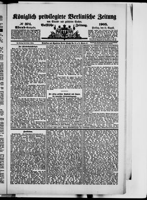 Königlich privilegirte Berlinische Zeitung von Staats- und gelehrten Sachen vom 11.08.1905