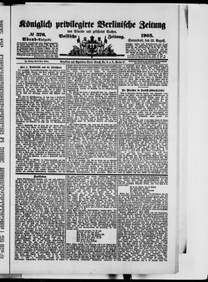 Königlich privilegirte Berlinische Zeitung von Staats- und gelehrten Sachen vom 12.08.1905