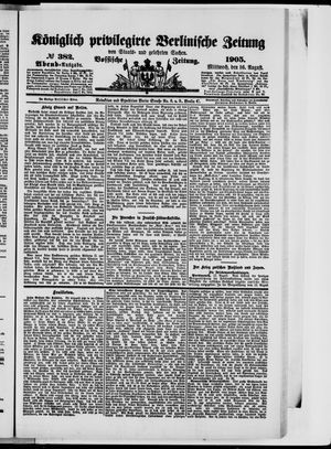 Königlich privilegirte Berlinische Zeitung von Staats- und gelehrten Sachen vom 16.08.1905