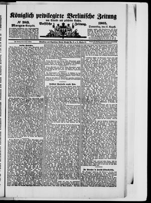Königlich privilegirte Berlinische Zeitung von Staats- und gelehrten Sachen vom 17.08.1905