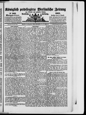Königlich privilegirte Berlinische Zeitung von Staats- und gelehrten Sachen vom 18.08.1905
