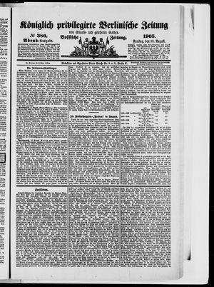 Königlich privilegirte Berlinische Zeitung von Staats- und gelehrten Sachen vom 18.08.1905