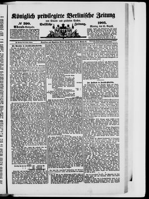 Königlich privilegirte Berlinische Zeitung von Staats- und gelehrten Sachen vom 21.08.1905