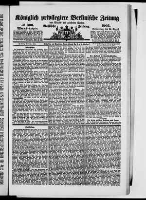 Königlich privilegirte Berlinische Zeitung von Staats- und gelehrten Sachen vom 24.08.1905