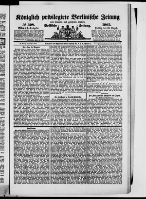 Königlich privilegirte Berlinische Zeitung von Staats- und gelehrten Sachen vom 25.08.1905