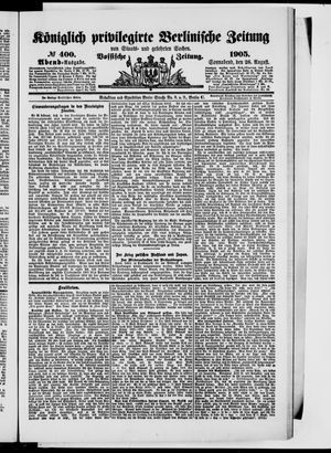 Königlich privilegirte Berlinische Zeitung von Staats- und gelehrten Sachen vom 26.08.1905