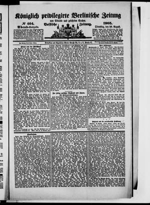 Königlich privilegirte Berlinische Zeitung von Staats- und gelehrten Sachen vom 29.08.1905