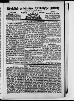 Königlich privilegirte Berlinische Zeitung von Staats- und gelehrten Sachen vom 30.08.1905