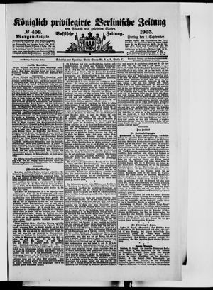 Königlich privilegirte Berlinische Zeitung von Staats- und gelehrten Sachen vom 01.09.1905
