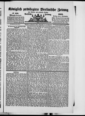 Königlich privilegirte Berlinische Zeitung von Staats- und gelehrten Sachen vom 01.09.1905