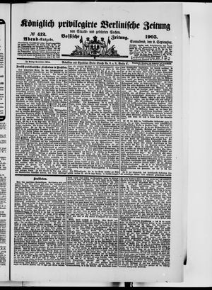 Königlich privilegirte Berlinische Zeitung von Staats- und gelehrten Sachen vom 02.09.1905