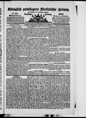 Königlich privilegirte Berlinische Zeitung von Staats- und gelehrten Sachen vom 04.09.1905