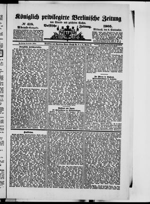 Königlich privilegirte Berlinische Zeitung von Staats- und gelehrten Sachen vom 06.09.1905