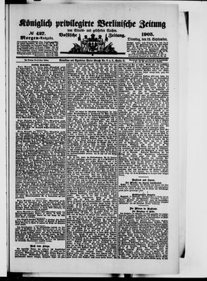 Königlich privilegirte Berlinische Zeitung von Staats- und gelehrten Sachen vom 12.09.1905