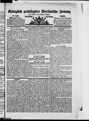 Königlich privilegirte Berlinische Zeitung von Staats- und gelehrten Sachen vom 19.09.1905