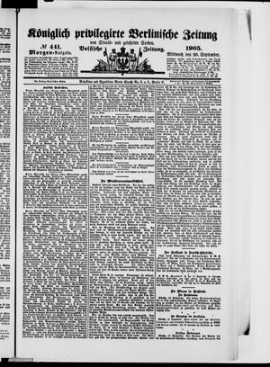 Königlich privilegirte Berlinische Zeitung von Staats- und gelehrten Sachen vom 20.09.1905