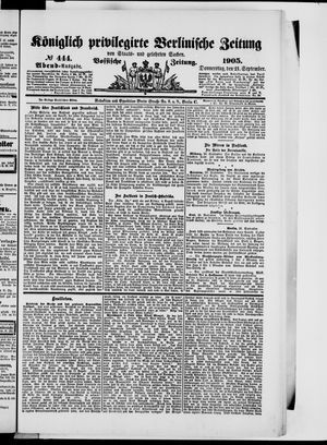 Königlich privilegirte Berlinische Zeitung von Staats- und gelehrten Sachen vom 21.09.1905
