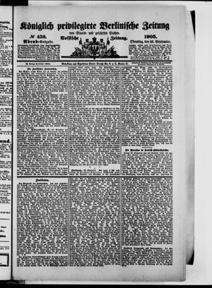 Königlich privilegirte Berlinische Zeitung von Staats- und gelehrten Sachen vom 26.09.1905